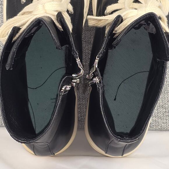 RICK OWENS DRKSHDW RAMONES BLACK LEATHER HIGH‑TOP SNEAKERS – SIZE 42 – SIDE ZIP main image 10